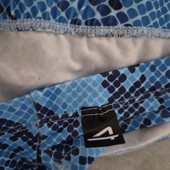 Men's Blue Snakeskin Bikini Thong Back - Picture 3 of 5